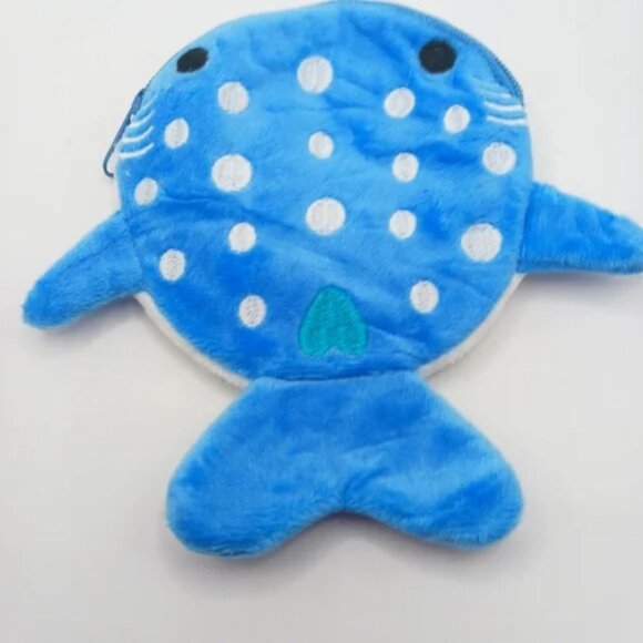 Blue Shark Zippered Coin Purse Wallet New - Picture 5 of 6